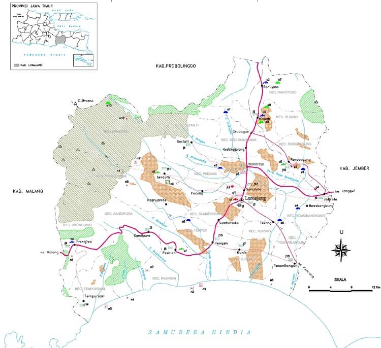 Gambar Peta Kabupaten Lumajang HD