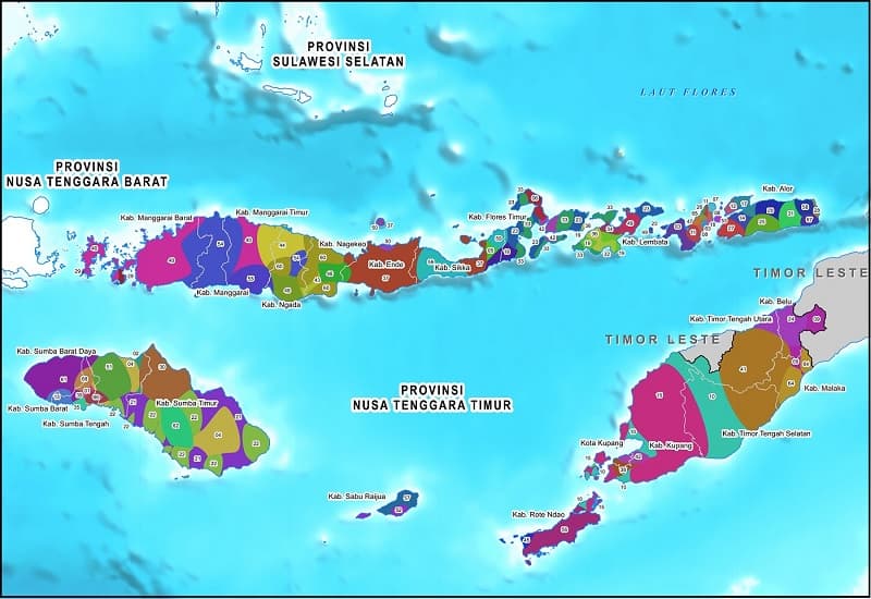 Peta Administrasi Provinsi Nusa Tenggara Timur