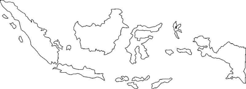 Peta Indonesia PNG Hitam Putih