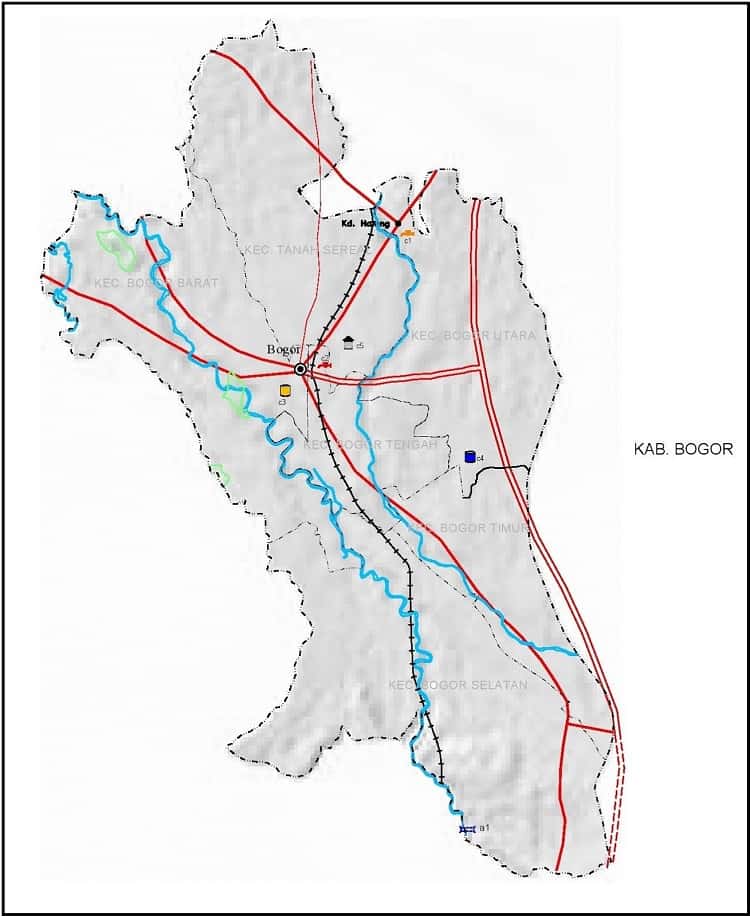 Peta Jalan di Kota Bogor