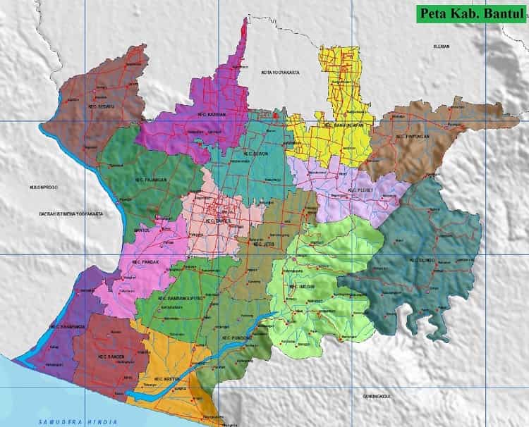 Peta Kabupaten Bantul Yogyakarta