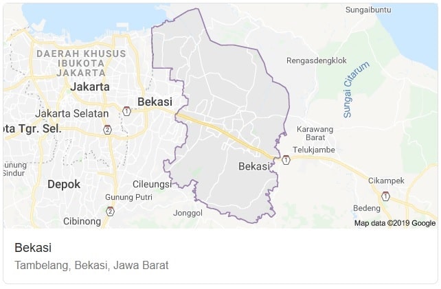 Peta Kabupaten Bekasi Jawa Barat