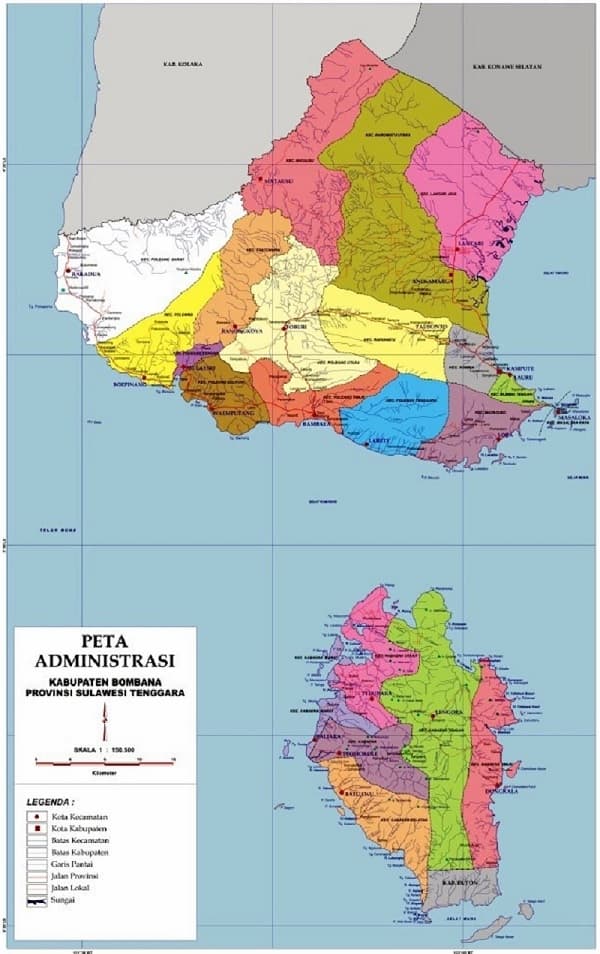 Peta Kabupaten Bombana