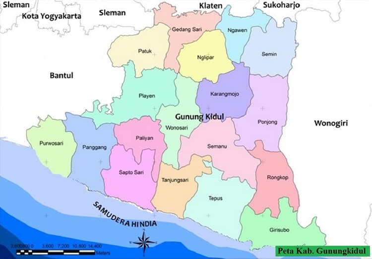 Peta Kabupaten Gunungkidul