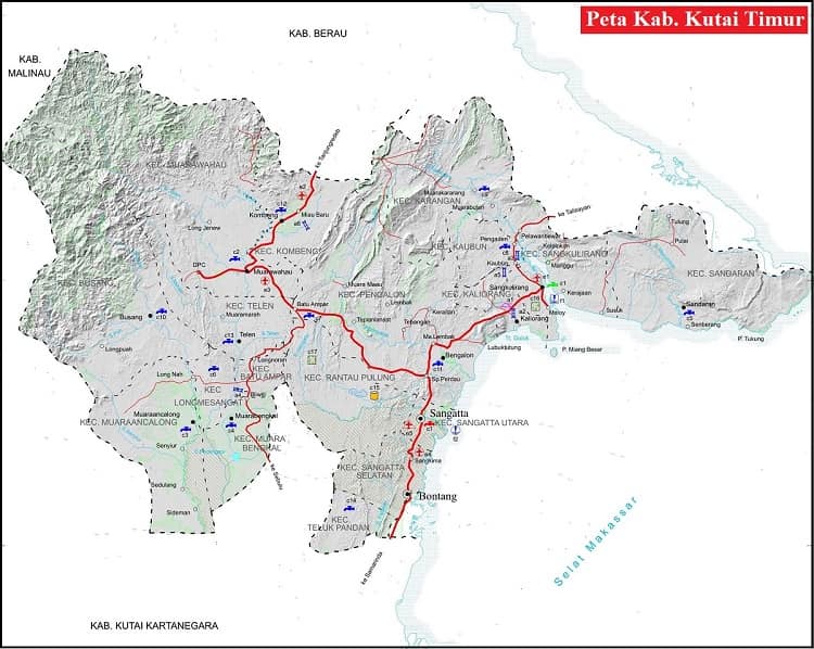 Peta Kabupaten Kutai Timur Kaltim