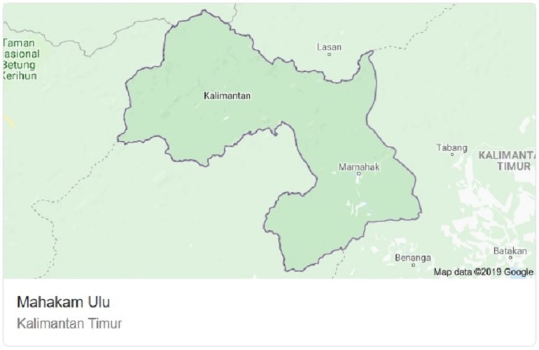 Peta Kabupaten Mahakam Ulu Kaltim