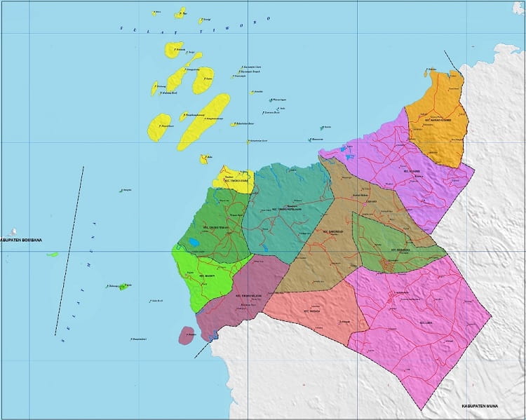 Peta Kabupaten Muna Barat Terbaru Provinsi Sulawesi Tenggara Lengkap