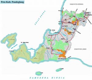 Peta Kabupaten Pandeglang, Provinsi Banten Gambar Terbaru