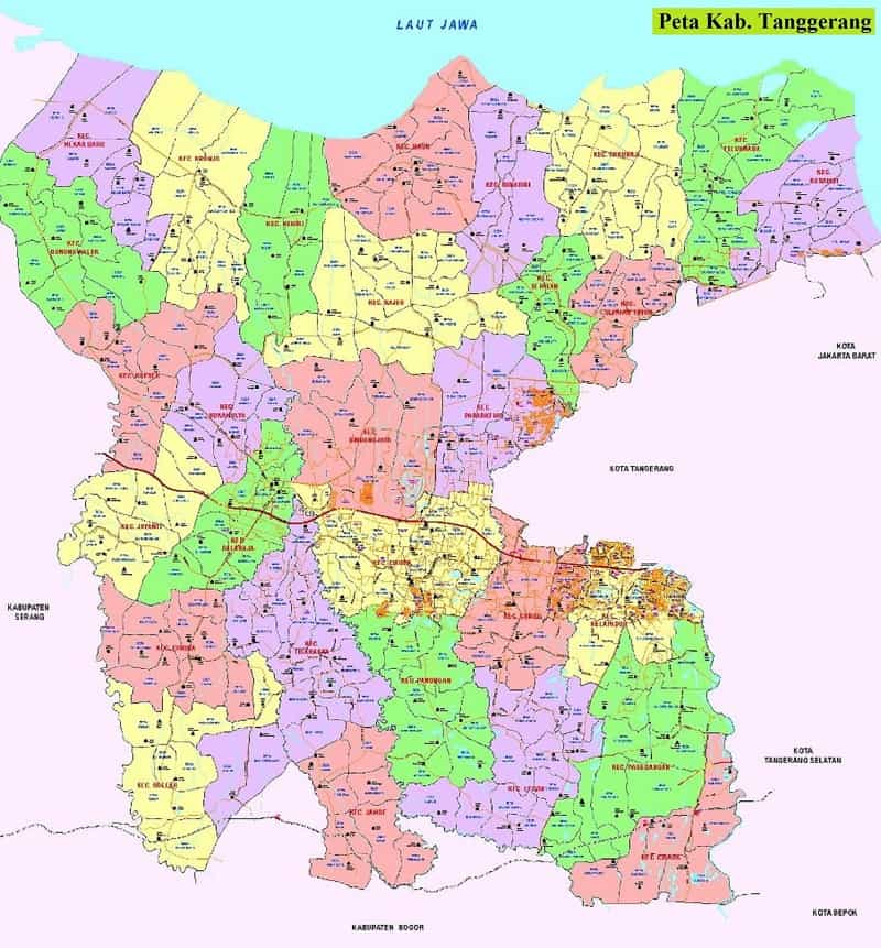 Gambar Peta Kabupaten Tangerang