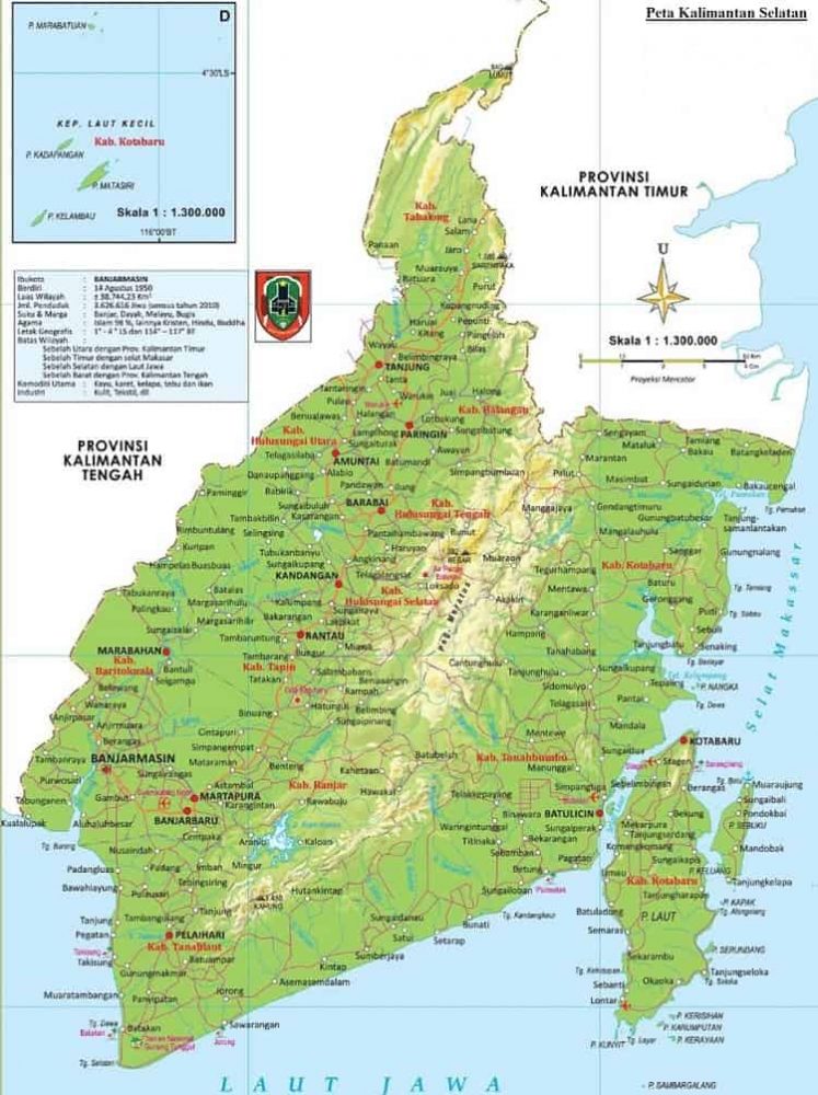 Peta Provinsi Kalimantan Selatan HD