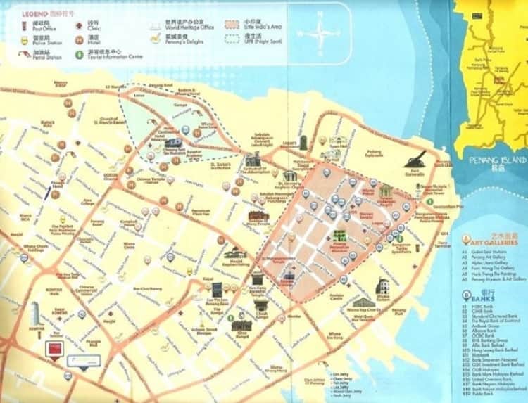 Peta Kota George Town, Malaysia Lengkap Terbaru HD