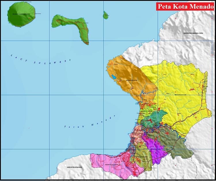 Peta Kota Manado Sulawesi Utara Lengkap Per Kecamatan