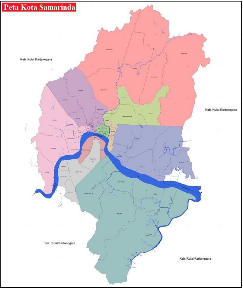 Peta Kota Samarinda Terbaru Lengkap Gambar HD dan Keterangannya