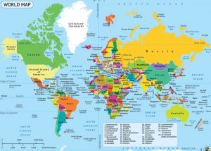 Peta Negara Lengkap di Benua Asia, Eropa, Amerika, Afrika dan Australia