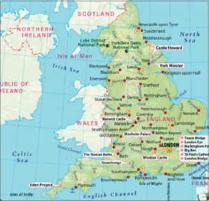 Peta Negara Inggris Lengkap Gambar dan Keterangannya