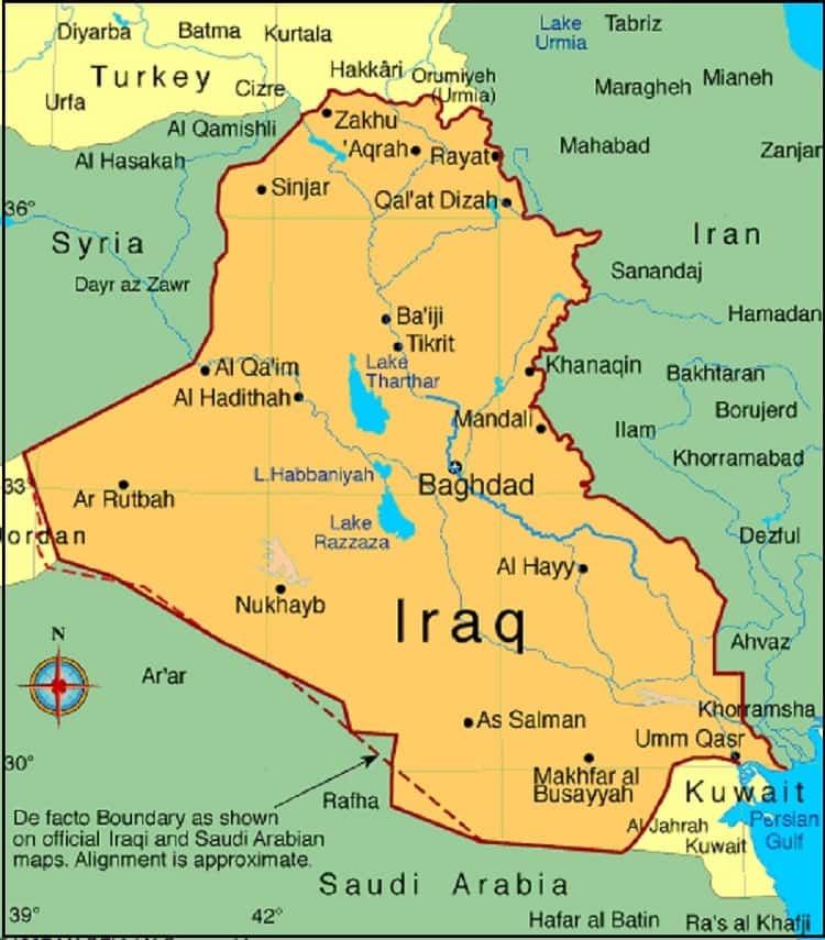 Peta Negara Irak