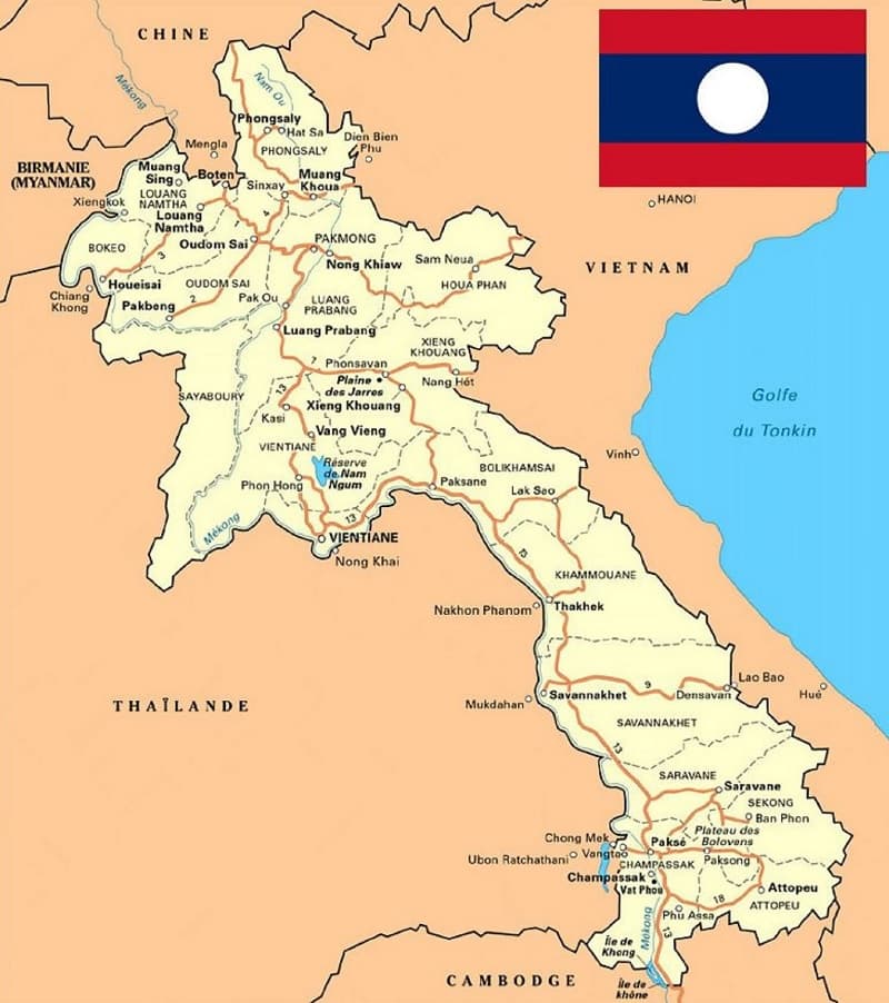 Peta Negara Laos