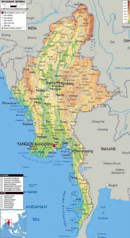 Peta Negara Myanmar