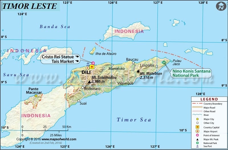 Peta Negara Timor Leste
