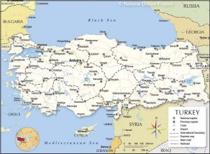 Peta Negara Turki Gambar Lengkap dan Keterangannya
