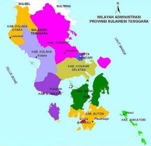 Peta Sulawesi Tenggara Lengkap Terbaru Ukuran Besar HD