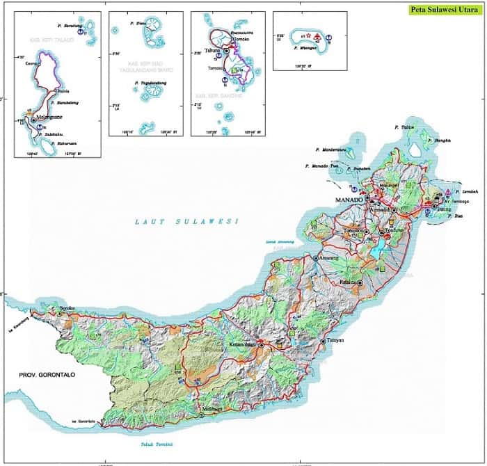 Peta Administrasi Sulawesi Utara HD