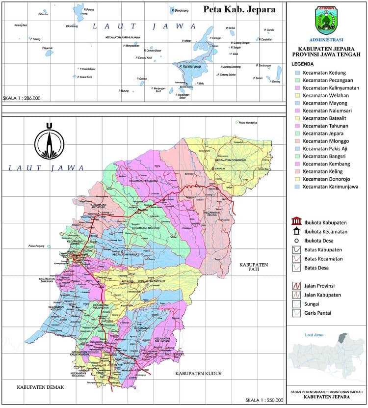 Peta Administrasi Kabupaten Jepara