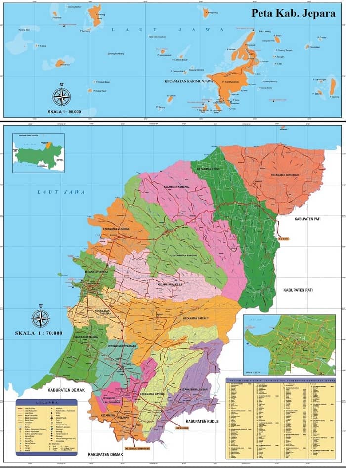 Peta Kabupaten Jepara Jawa Tengah