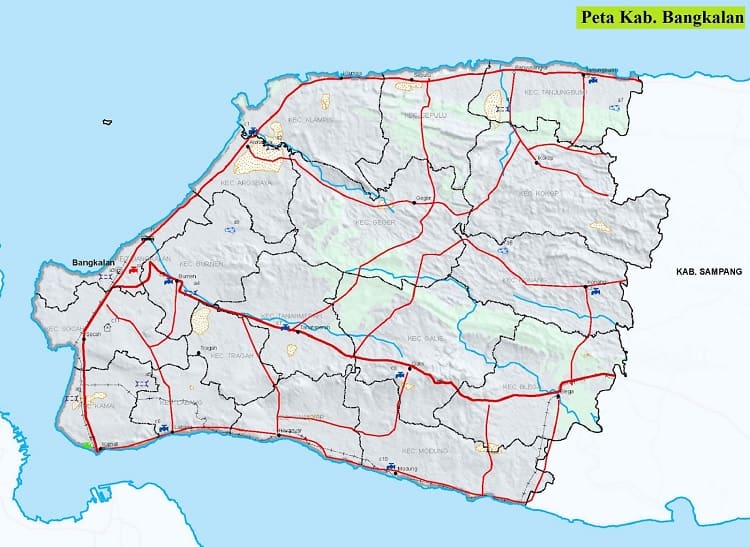 Peta Jalan Kabupaten Bangkalan