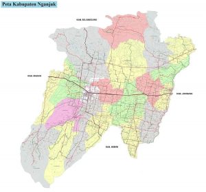 Peta Kabupaten Nganjuk, Jawa Timur Lengkap Gambar HD
