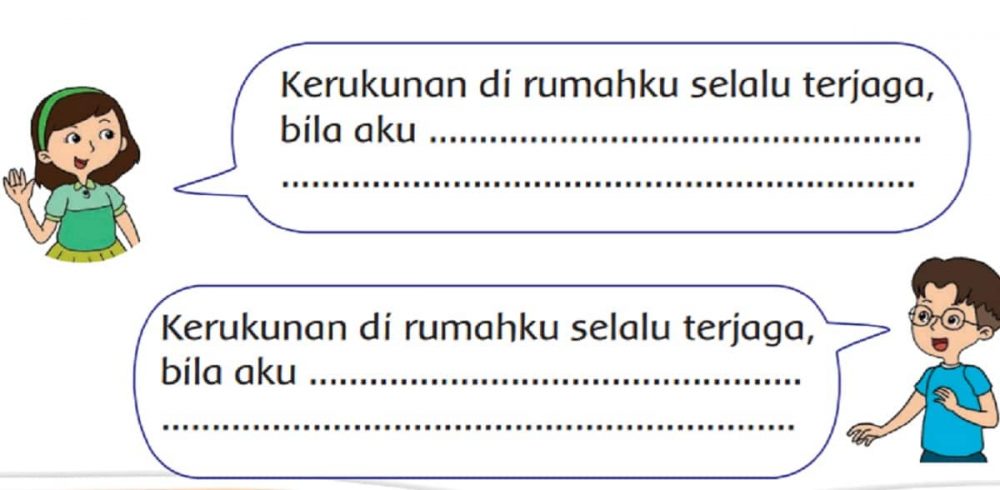 Kunci Jawaban Tema 1 Kelas 2 Halaman 2 Kerukunan di Rumahku Selalu Terjaga Bila Aku