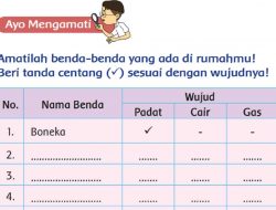 Amatilah Benda-Benda yang Ada Di Rumahmu! Beri Tanda Centang (✓) Sesuai dengan Wujudnya!