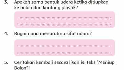 Bagaimana Menurutmu Sifat Udara Jawaban Soal Kelas 2 SD