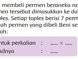 Jawab: Beni Membeli Permen Beraneka Rasa, Permen Tersebut Dimasukkan ke Dalam 7 Toples