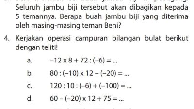 Berapa Buah Jambu Biji yang Diterima Oleh Masing-Masing Teman Beni