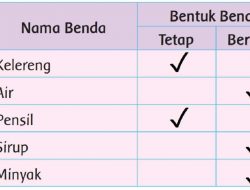 Isikan Hasil Pengamatanmu Pada Tabel Berikut! Kelereng, Air, Pensil Kelas 2 Halaman 30