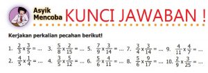Kunci Jawaban Matematika Kelas 5 Halaman 19 dan Caranya Kerjakan Perkalian Pecahan Berikut 2/3×3/5