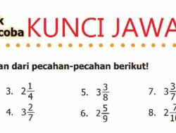 Kunci Jawaban Matematika Kelas 5 Halaman 27 Kerjakan Pembagian Pecahan Berikut 8 : 1/4