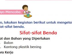 Simpulan Sifat-Sifat Benda! Jawaban Kelas 2 Halaman 39