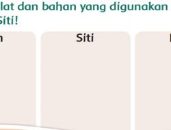 Tuliskan Alat dan Bahan yang Digunakan Udin, Edo, dan Siti! Tema 1 Kelas 2 Halaman 144