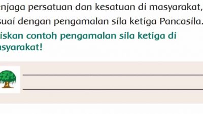 Tuliskan contoh pengamalan sila ketiga di masyarakat