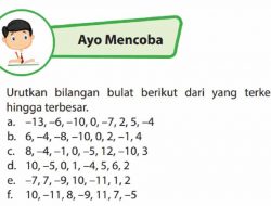 Kunci Jawaban Matematika Kelas 6 Halaman 17 18 Urutkan Bilangan Bulat Berikut Dari yang Terkecil Hingga Terbesar