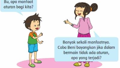 Apa isi teks percakapan di atas Mengapa kita perlu mematuhi aturan kelas 2 halaman 103