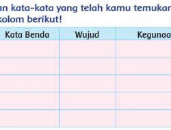 Kata Benda, Wujud dan Kegunaan! Kunci Jawaban Tema 2 Kelas 2 Halaman 101