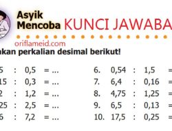 Kunci Jawaban Matematika Kelas 5 Halaman 37 Kerjakan Perkalian Desimal Berikut 2,5 : 0,5 Beserta Caranya