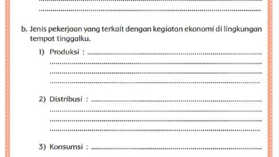 Jenis Pekerjaan yang Terkait dengan Kegiatan Ekonomi Di Lingkungan Tempat Tinggalku Tema 8 Kelas 4 SD