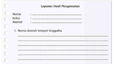 Laporan Hasil Pengamatan Keadaan Lingkungan Tempat Tinggalmu Kunci Jawaban Tema 8 Kelas 4 Halaman 25