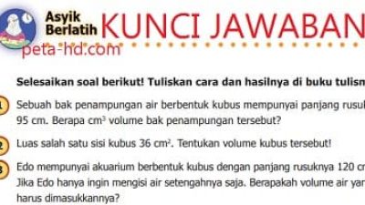 Sebuah bak penampungan air berbentuk kubus mempunyai panjang rusuk 95 cm Berapa cm³ volume bak penampungan tersebut
