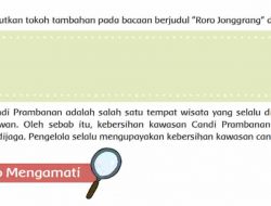 Sebutkan Tokoh Tambahan Pada Bacaan Berjudul Roro Jonggrang di Depan Tema 8 Kelas 4 Halaman 64