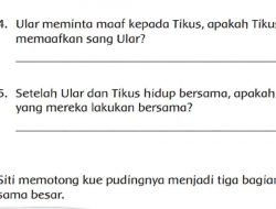 Setelah Ular dan Tikus Hidup Bersama Apakah yang Mereka Lakukan Bersama Tema 7 Kelas 2 Halaman 28
